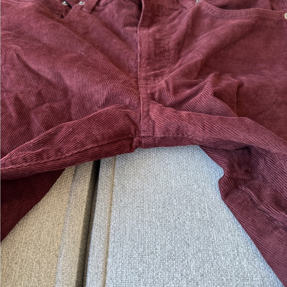 J. Crew Men's Deep Red Corduroy Pants - 484 Slim - 35 X 32 - Picture 7 of 11